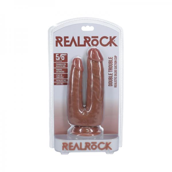 Realrock Double Trouble 5 In. / 6 In. Dildo Tan - Tophatter Daily Deals
