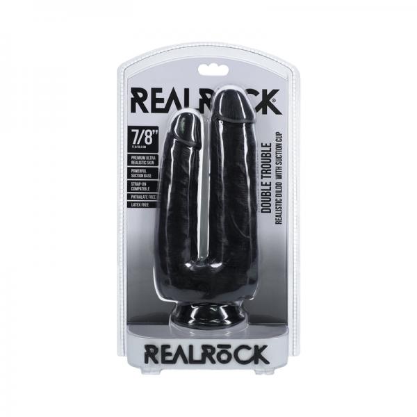 Realrock Double Trouble 7 In. / 8 In. Dildo Black - Tophatter Daily Deals