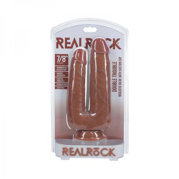 Realrock Double Trouble 7 In. / 8 In. Dildo Tan - Tophatter Daily Deals