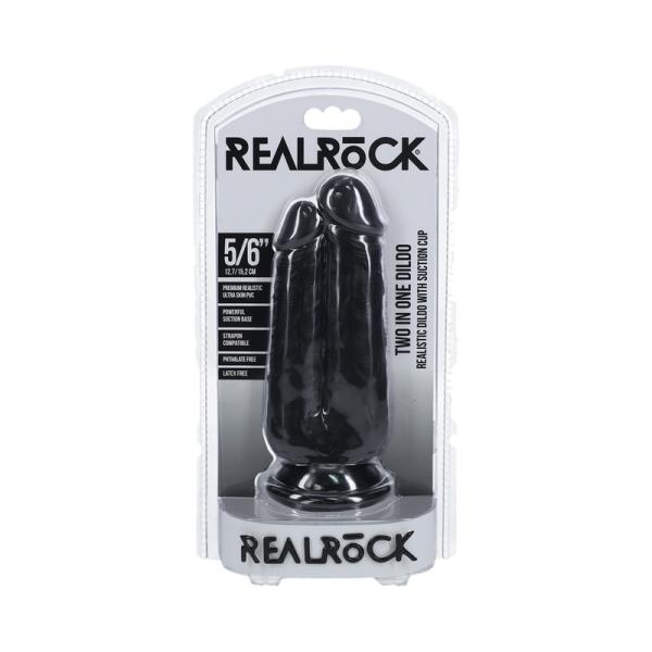 Realrock Two In One 5 In. / 6 In. Dildo Black - Tophatter Daily Deals