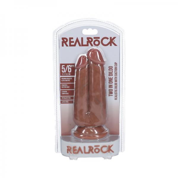 Realrock Two In One 5 In. / 6 In. Dildo Tan - Tophatter Daily Deals