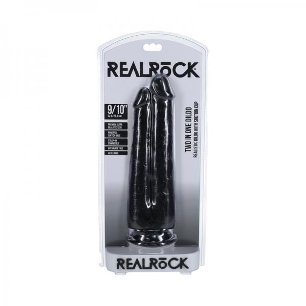 Realrock Two In One 9 In. / 10 In. Dildo Black - Tophatter Daily Deals