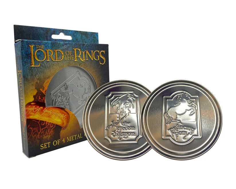 The Lord of the Rings - Set of 4 Embossed Metal Coasters Coaster Set - Tophatter Daily Deals