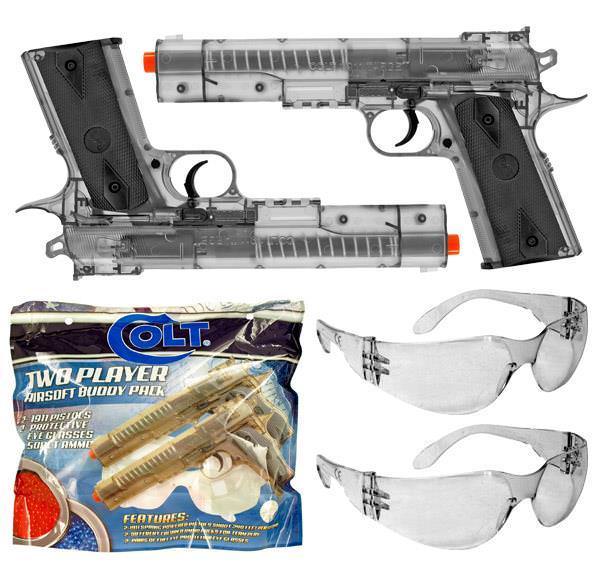 Colt 1911 Buddy Pack Spring Powered Airsoft Pistol Set Safety Glasses - TOPHATTER'S ARMORY DEALS Collectible Weapons - Tophatter Daily Deals