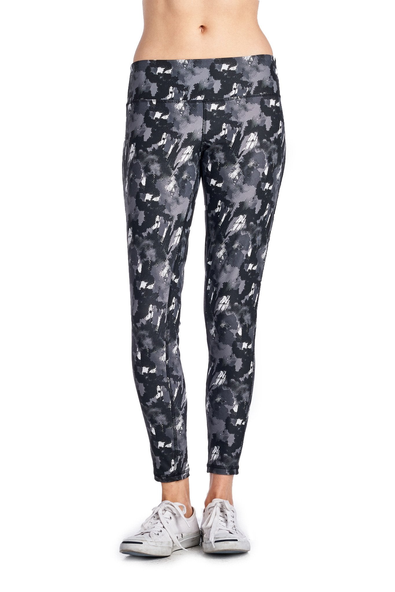 Women's Yoga Active Pants Black White Print Pants - Tophatter Daily Deals