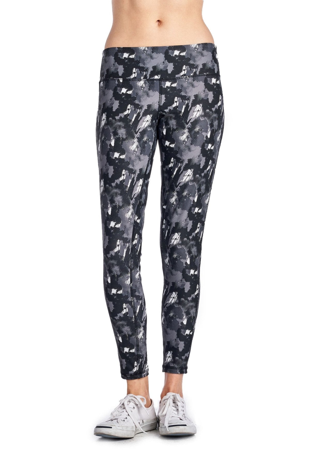 Women's Yoga Active Pants Black White Print Pants - Tophatter Daily Deals