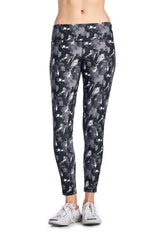 Women's Yoga Active Pants Black White Print Pants - Tophatter Daily Deals