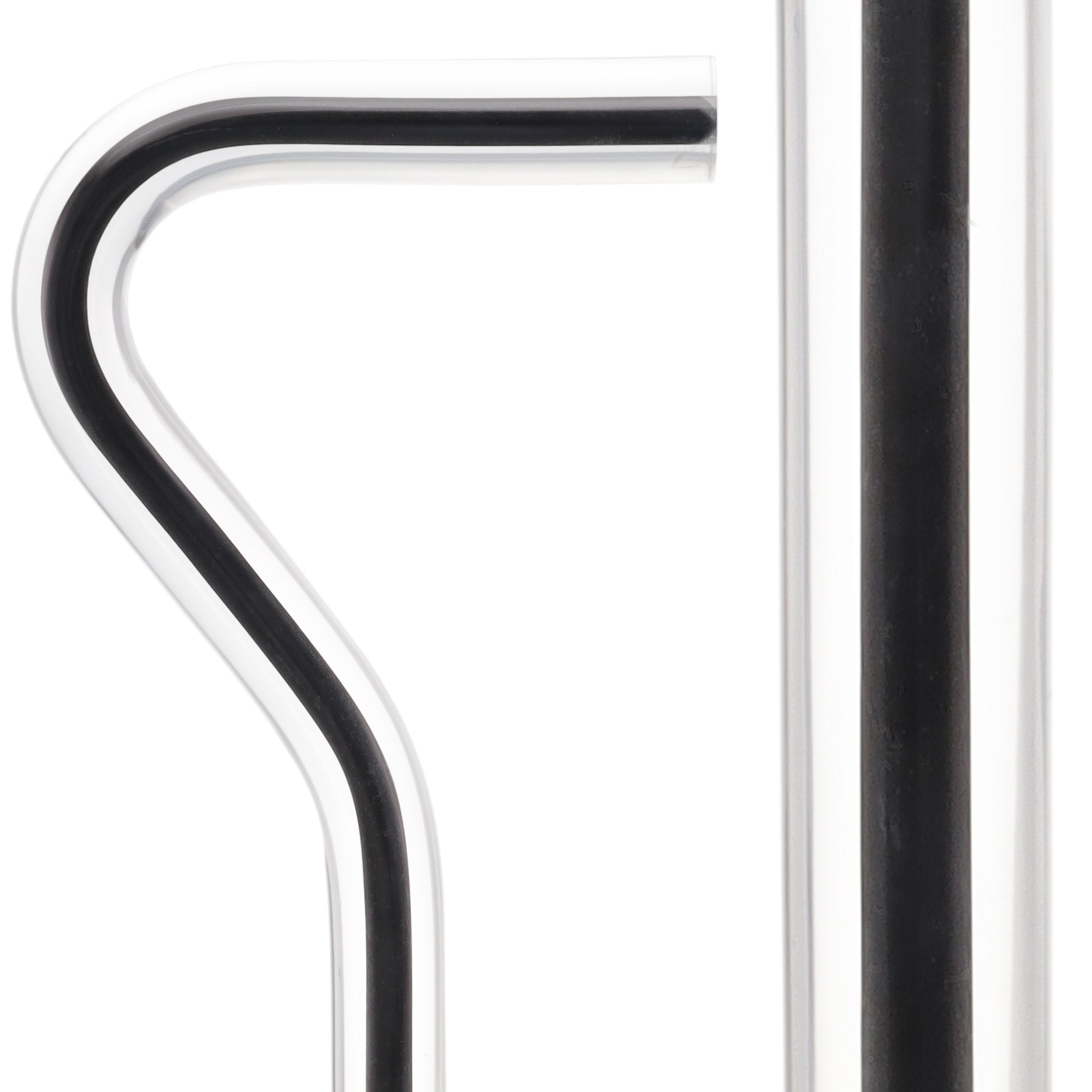 "The Obsidian Streak" Cane: Black Line in Invisible Shaft Clear Lucite Walking Canes - Tophatter Daily Deals