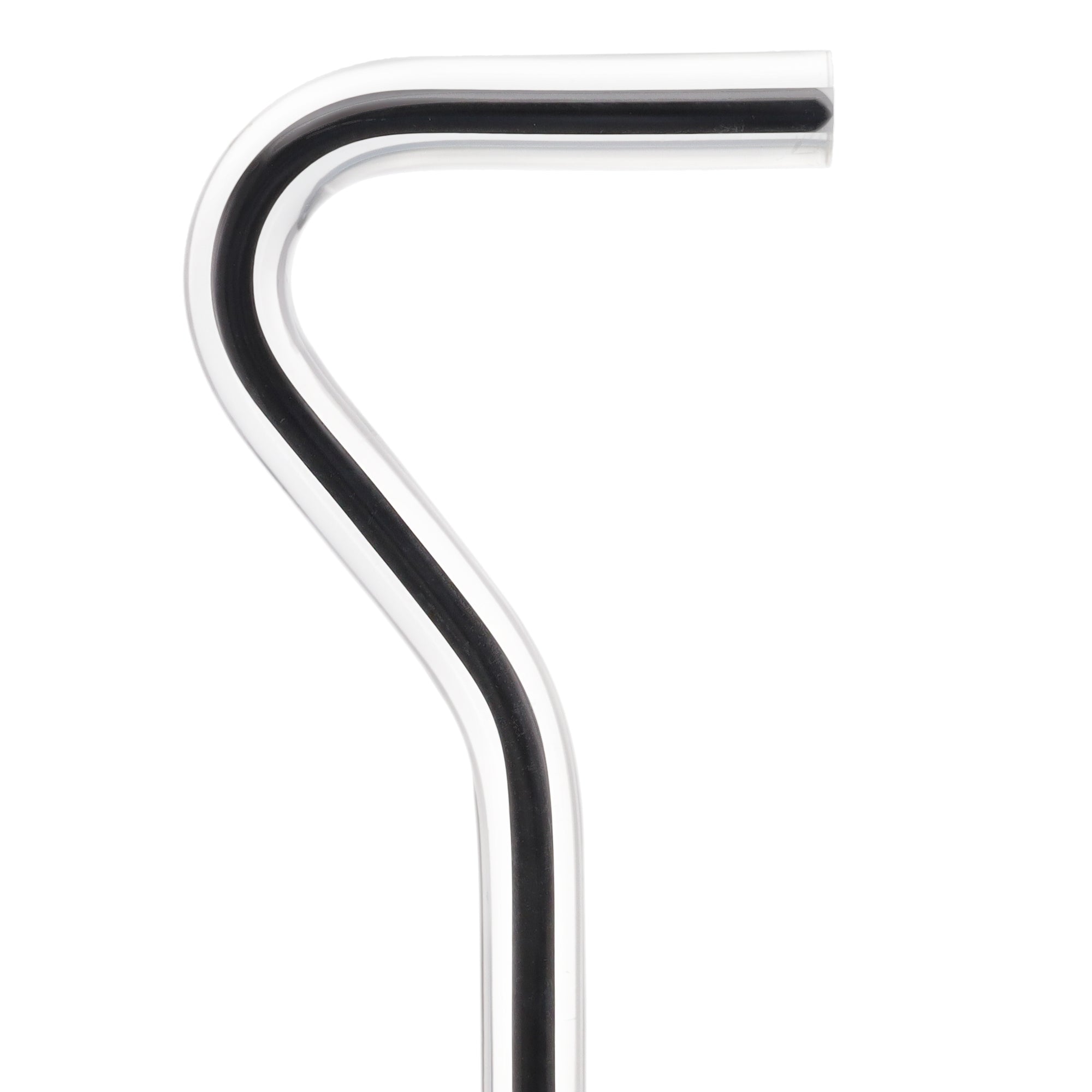 "The Obsidian Streak" Cane: Black Line in Invisible Shaft Contemporary Angled Glow Clear + $0.00 No Base Clear Lucite Walking Canes - Tophatter Daily Deals