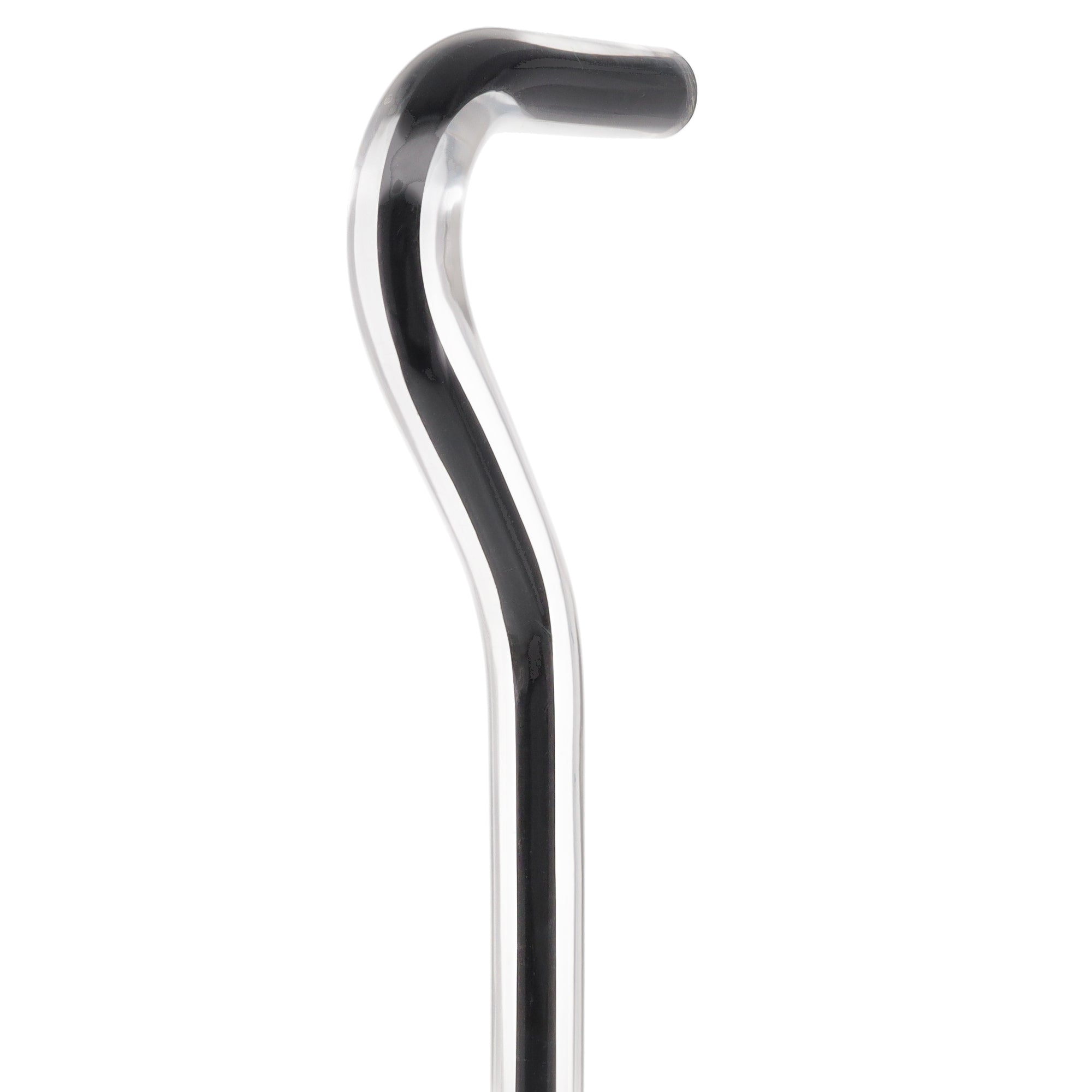 "The Obsidian Streak" Cane: Black Line in Invisible Shaft Clear Lucite Walking Canes - Tophatter Daily Deals