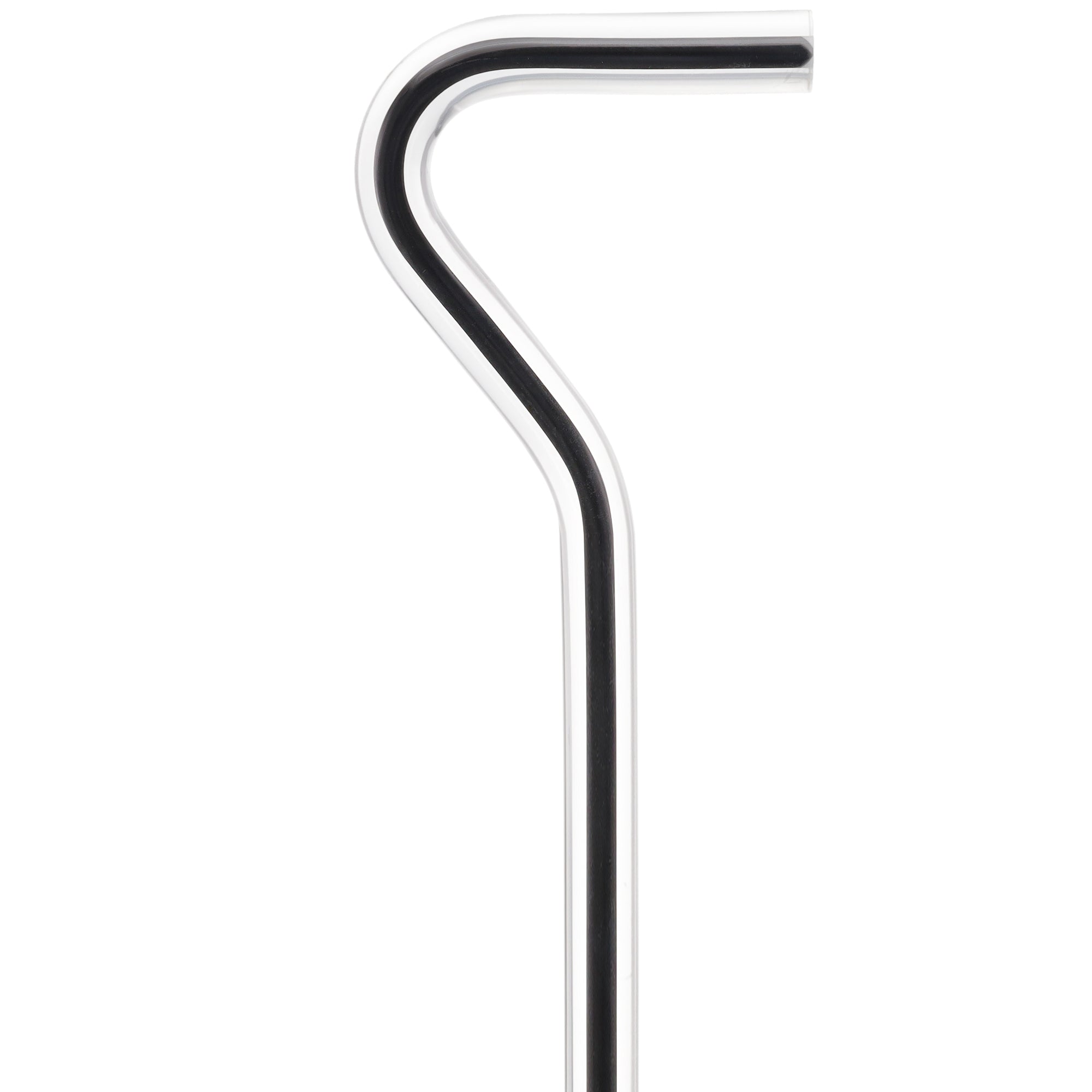 "The Obsidian Streak" Cane: Black Line in Invisible Shaft Clear Lucite Walking Canes - Tophatter Daily Deals