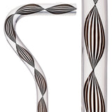 Obsidian Helix Cane: Sophisticated Black Twists, Clear Shaft Contemporary Angled Clear Lucite Walking Canes - Tophatter Daily Deals