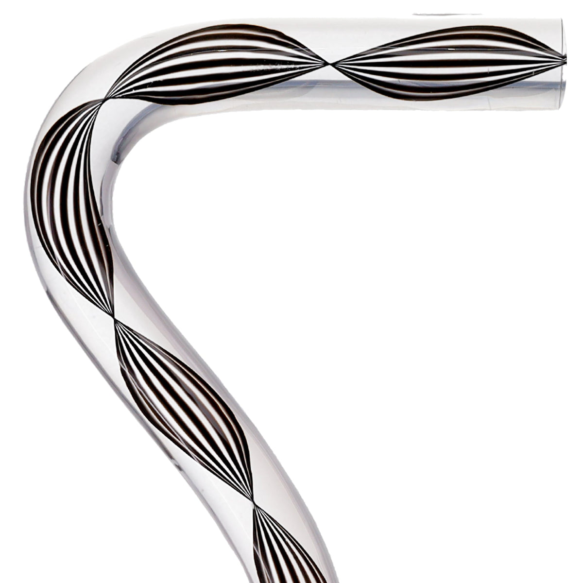 Obsidian Helix Cane: Sophisticated Black Twists, Clear Shaft Clear Lucite Walking Canes - Tophatter Daily Deals