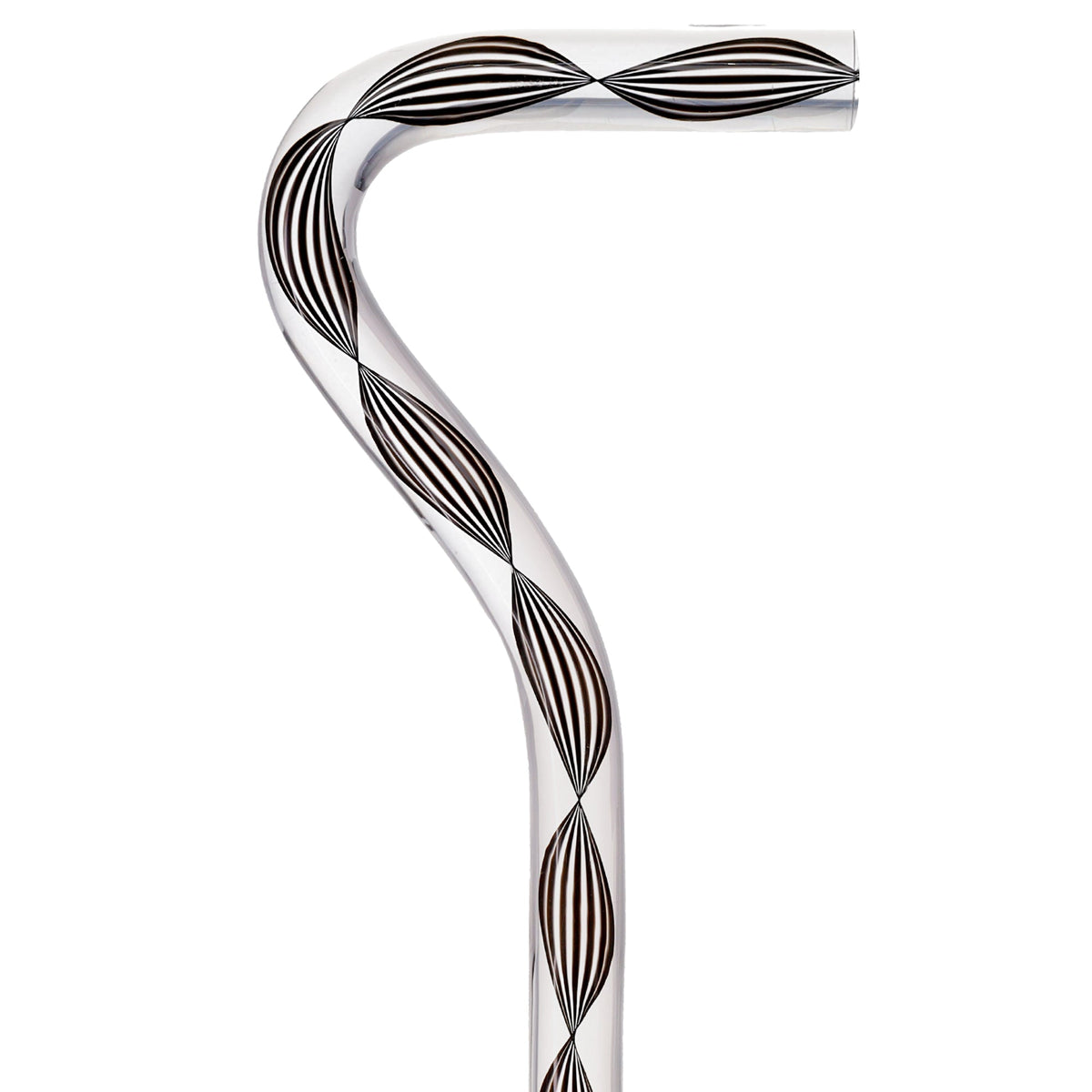 Obsidian Helix Cane: Sophisticated Black Twists, Clear Shaft Clear Lucite Walking Canes - Tophatter Daily Deals