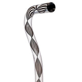 Obsidian Helix Cane: Sophisticated Black Twists, Clear Shaft Clear Lucite Walking Canes - Tophatter Daily Deals