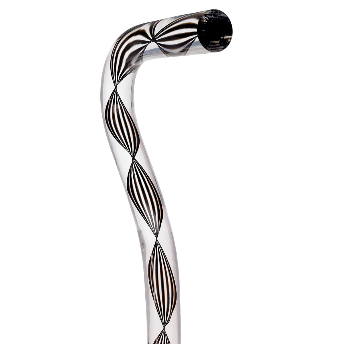 Obsidian Helix Cane: Sophisticated Black Twists, Clear Shaft Clear Lucite Walking Canes - Tophatter Daily Deals