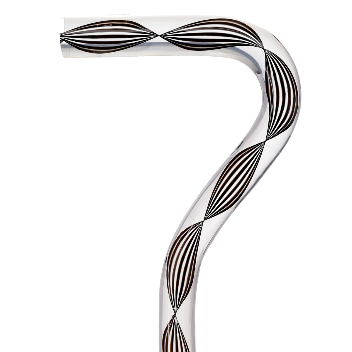 Obsidian Helix Cane: Sophisticated Black Twists, Clear Shaft Clear Lucite Walking Canes - Tophatter Daily Deals