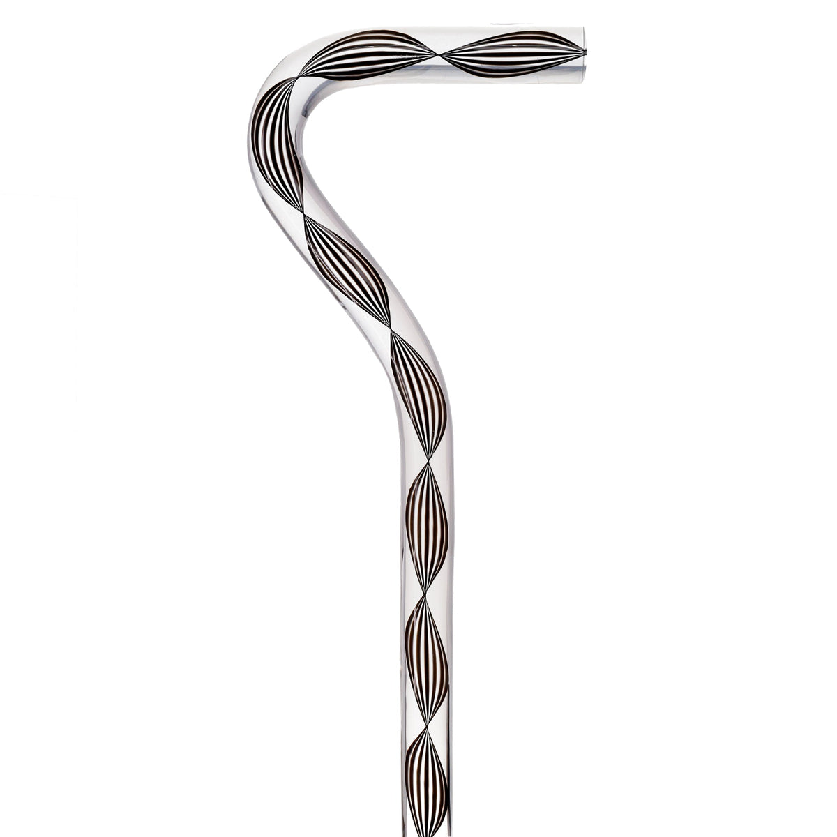 Obsidian Helix Cane: Sophisticated Black Twists, Clear Shaft Clear Lucite Walking Canes - Tophatter Daily Deals