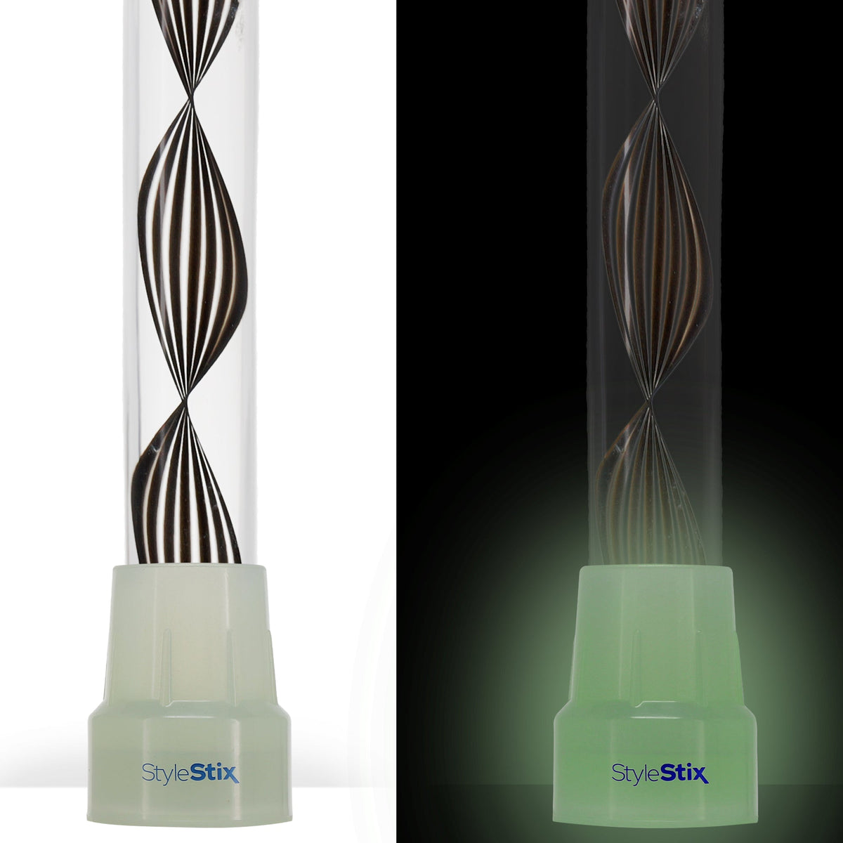 Obsidian Helix Cane: Sophisticated Black Twists, Clear Shaft Clear Lucite Walking Canes - Tophatter Daily Deals