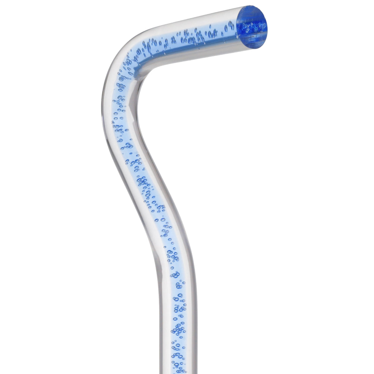 Clear Ocean Cane: Blue Streak w/ Floating Bubbles in Clear Shaft Clear Lucite Walking Canes - Tophatter Daily Deals