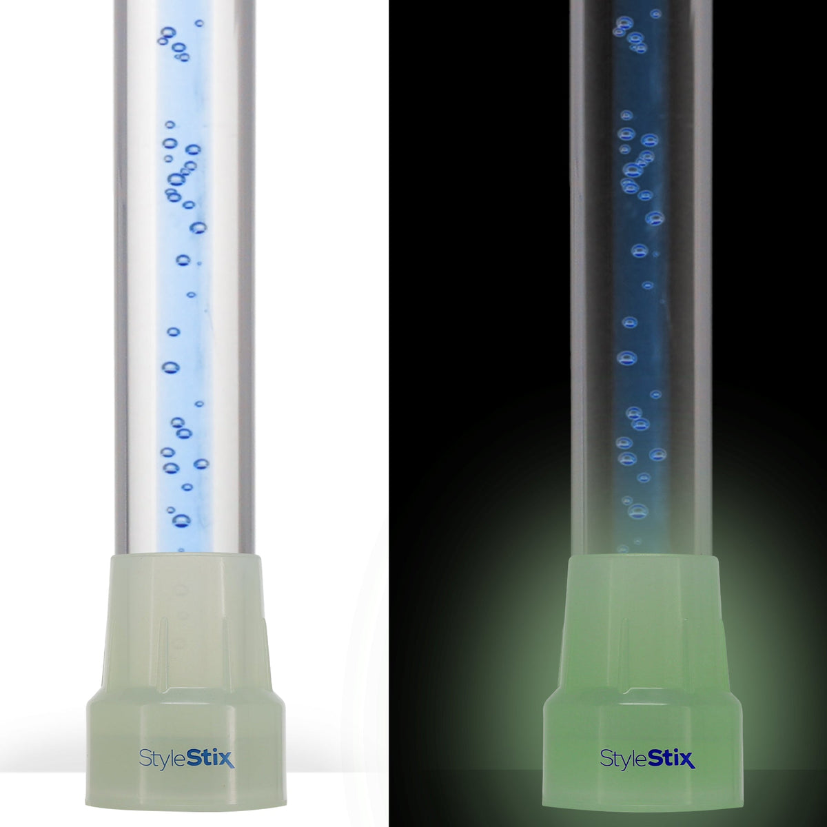 Clear Ocean Cane: Blue Streak w/ Floating Bubbles in Clear Shaft Clear Lucite Walking Canes - Tophatter Daily Deals