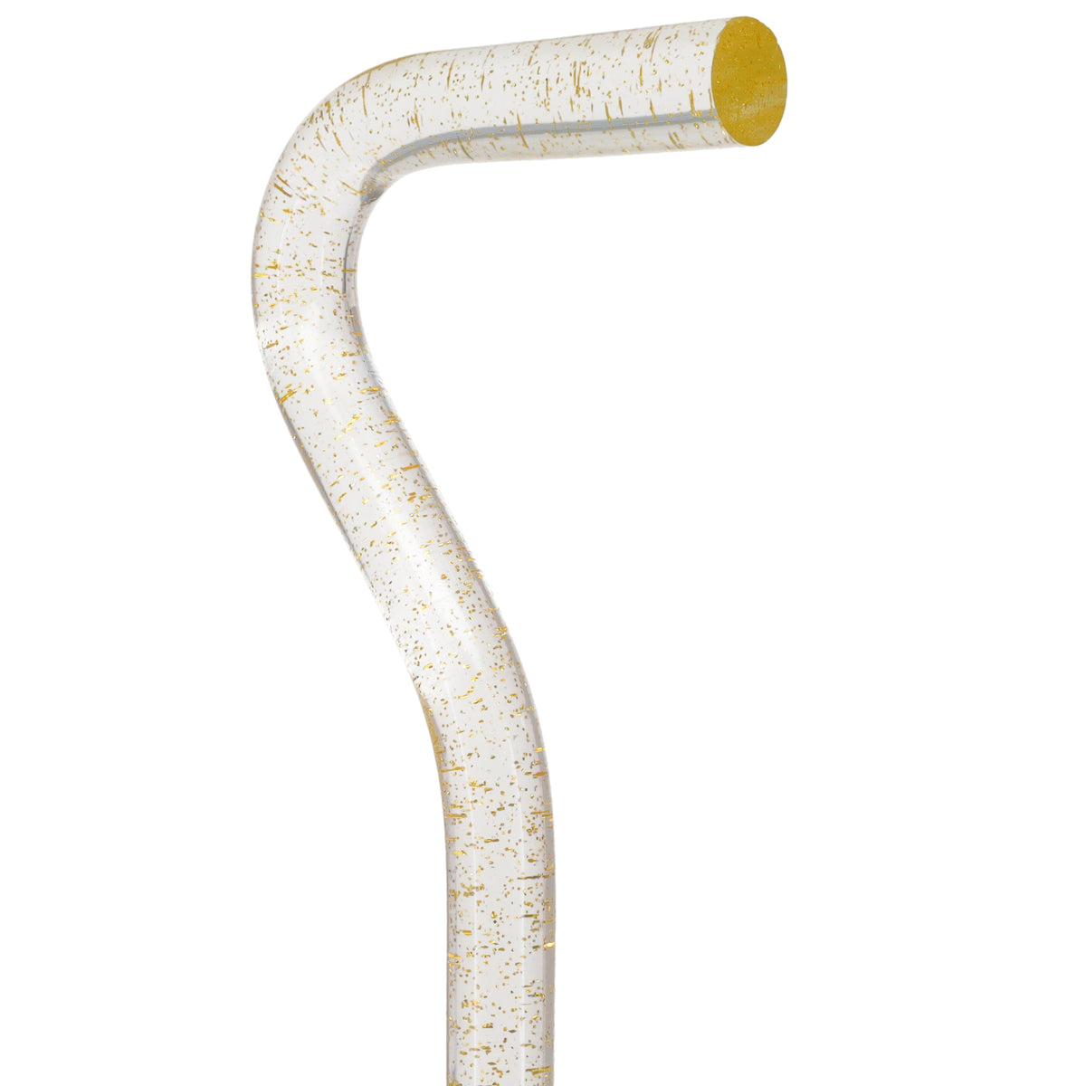Golden Shimmer Cane: Gold Sparkles in Invisible Clear Shaft Clear Lucite Walking Canes - Tophatter Daily Deals
