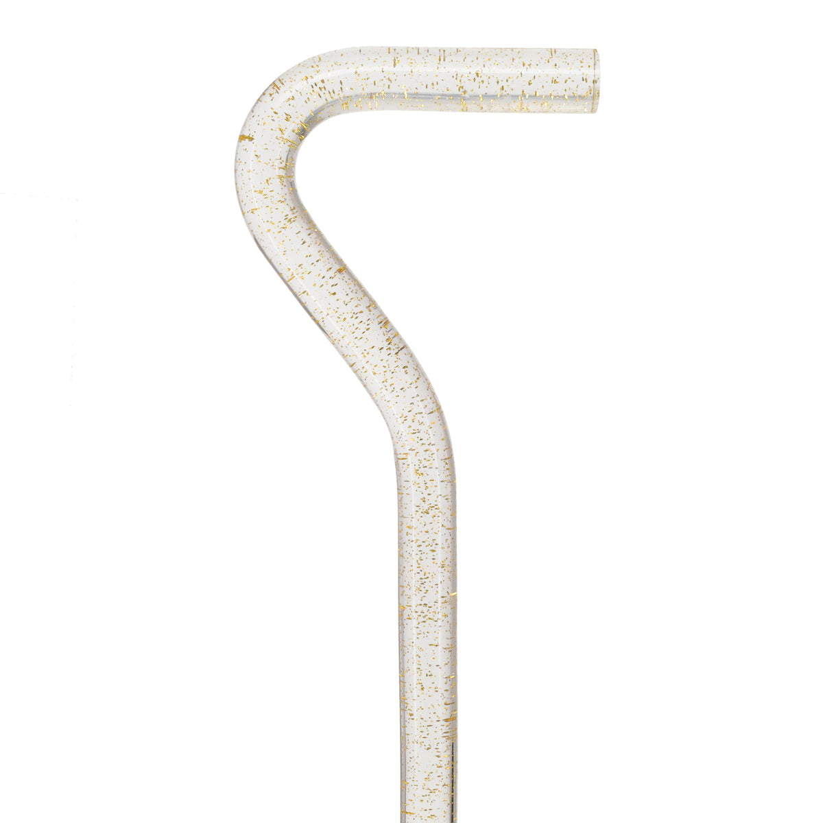 Golden Shimmer Cane: Gold Sparkles in Invisible Clear Shaft Clear Lucite Walking Canes - Tophatter Daily Deals