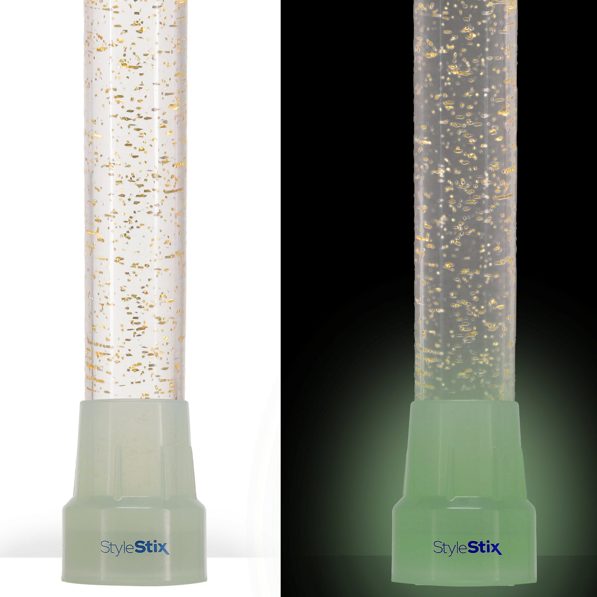 Golden Shimmer Cane: Gold Sparkles in Invisible Clear Shaft Clear Lucite Walking Canes - Tophatter Daily Deals
