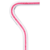 Blushing Rose Streak w/ Floating Bubbles in Clear Shaft Contemporary Angled Clear Lucite Walking Canes - Tophatter Daily Deals