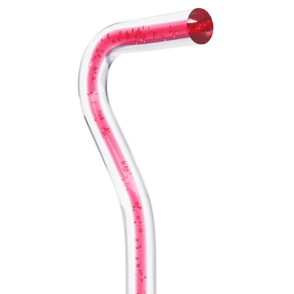 Blushing Rose Streak w/ Floating Bubbles in Clear Shaft Clear Lucite Walking Canes - Tophatter Daily Deals
