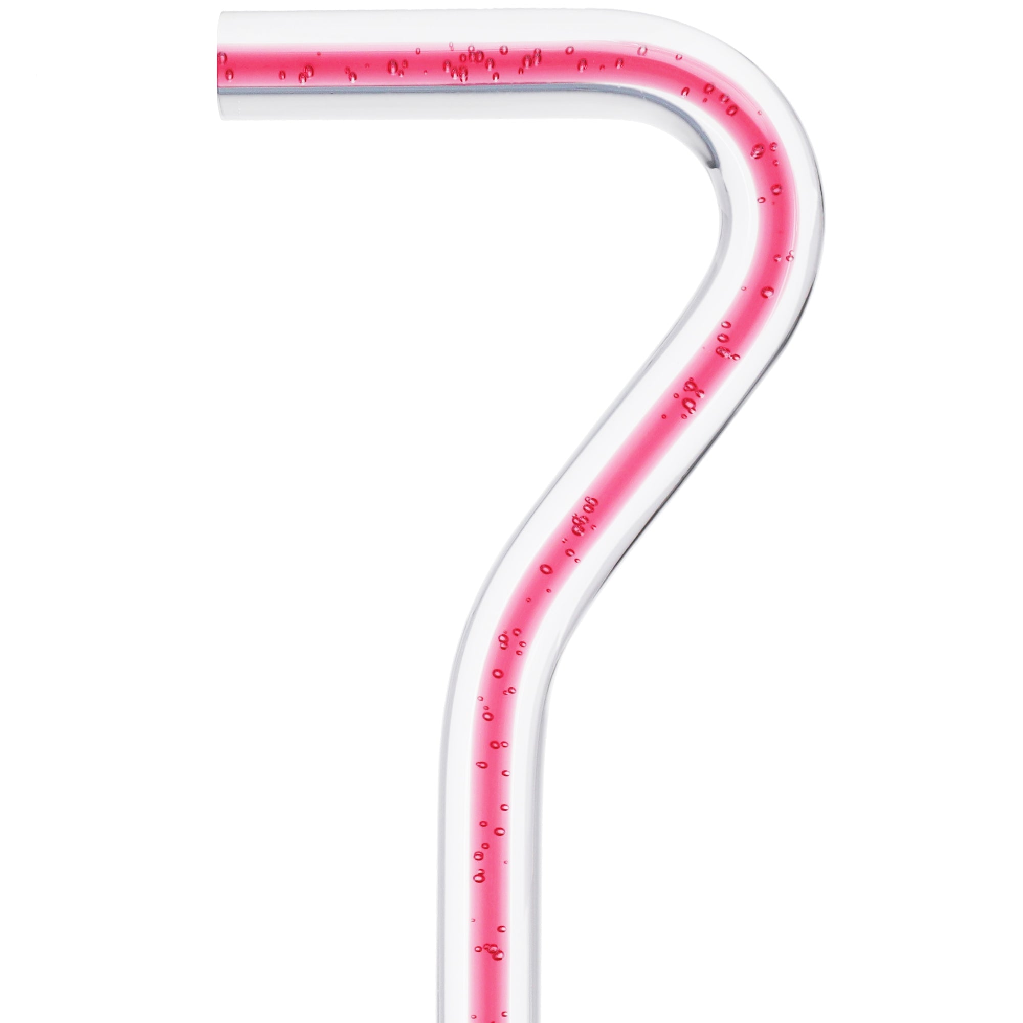 Blushing Rose Streak w/ Floating Bubbles in Clear Shaft Clear Lucite Walking Canes - Tophatter Daily Deals