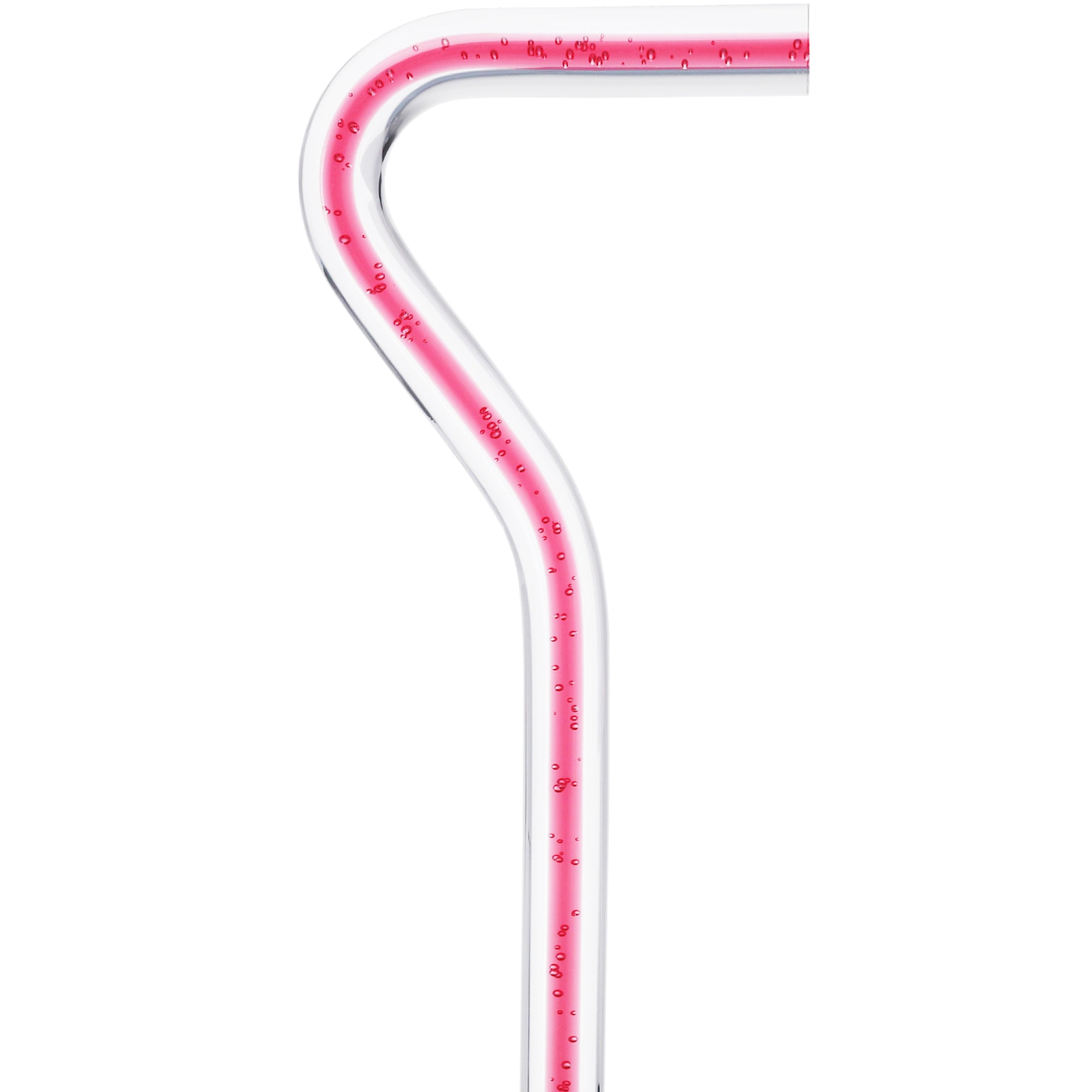 Blushing Rose Streak w/ Floating Bubbles in Clear Shaft Clear Lucite Walking Canes - Tophatter Daily Deals
