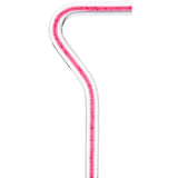 Blushing Rose Streak w/ Floating Bubbles in Clear Shaft Clear Lucite Walking Canes - Tophatter Daily Deals