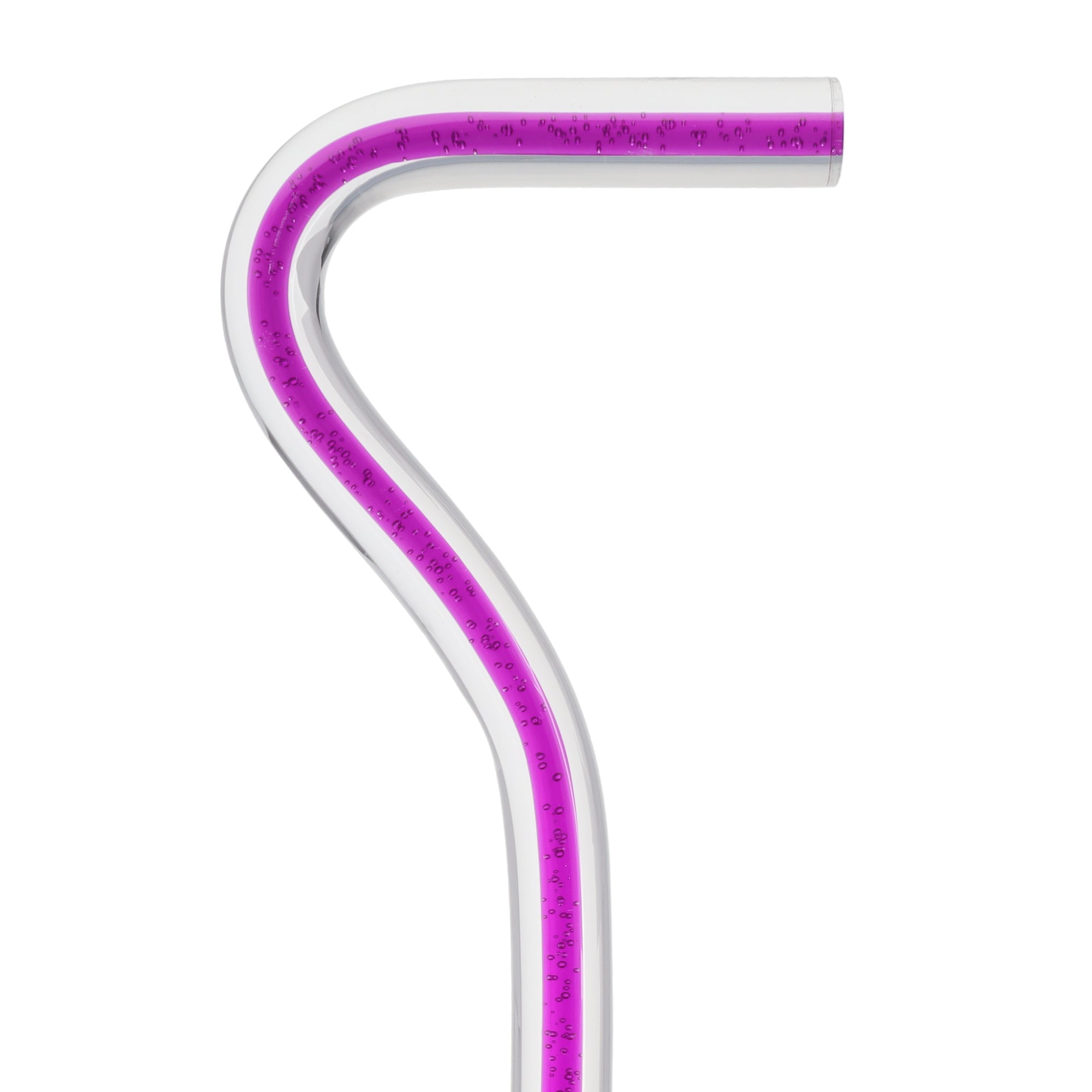 Amethyst Trace Cane: Purple Streak w/ Floating Bubbles in Clear Shaft Contemporary Angled Clear Lucite Walking Canes - Tophatter Daily Deals