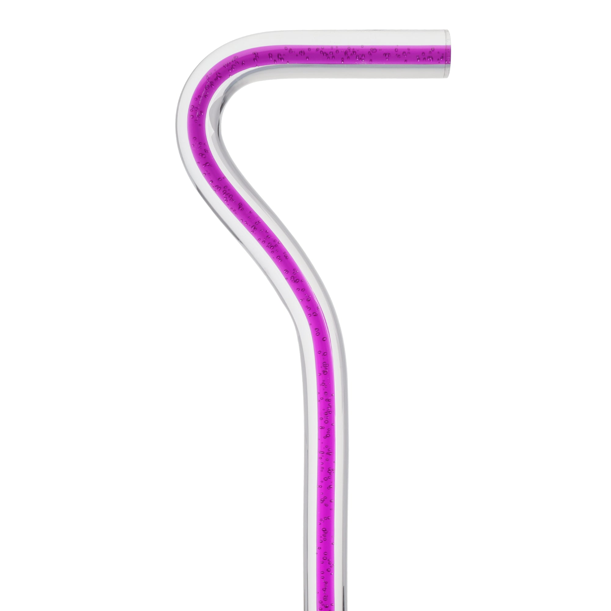 Amethyst Trace Cane: Purple Streak w/ Floating Bubbles in Clear Shaft Clear Lucite Walking Canes - Tophatter Daily Deals