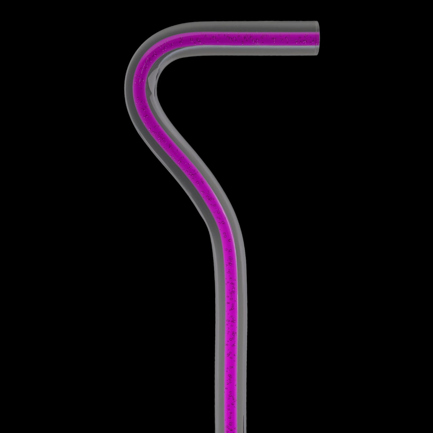 Amethyst Trace Cane: Purple Streak w/ Floating Bubbles in Clear Shaft Clear Lucite Walking Canes - Tophatter Daily Deals
