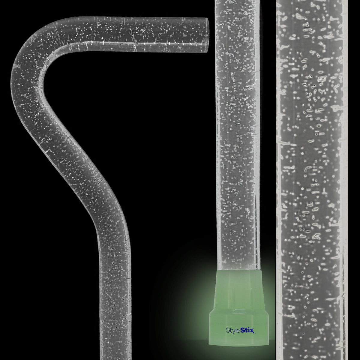 Clear Silver Luminance: Sparkle-Infused, Invisible Clear Shaft Clear Lucite Walking Canes - Tophatter Daily Deals