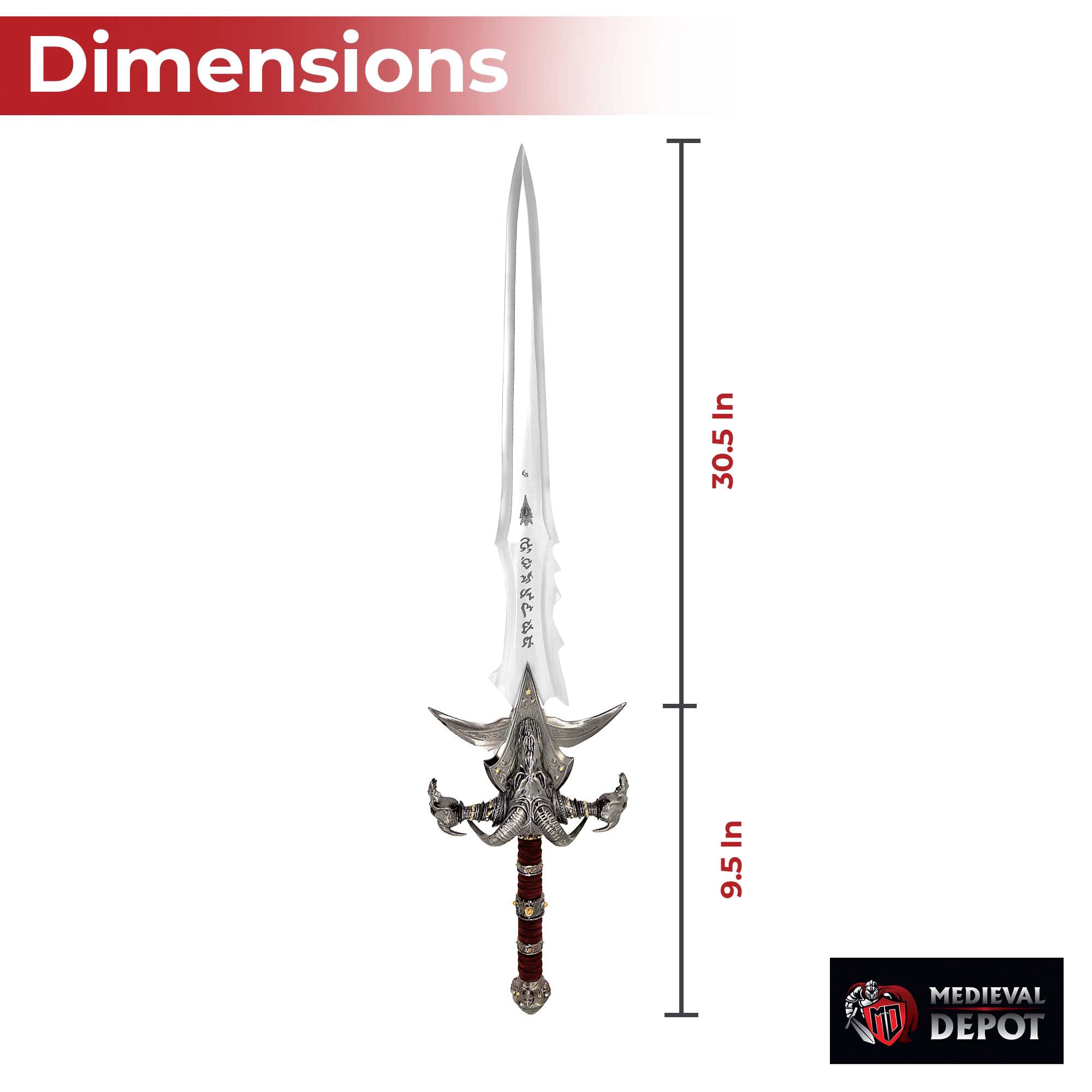 Cosplay Prop: WOW Frostmourne Lich King Arthas Metal Sword Replica With Plaque swords - Tophatter Daily Deals