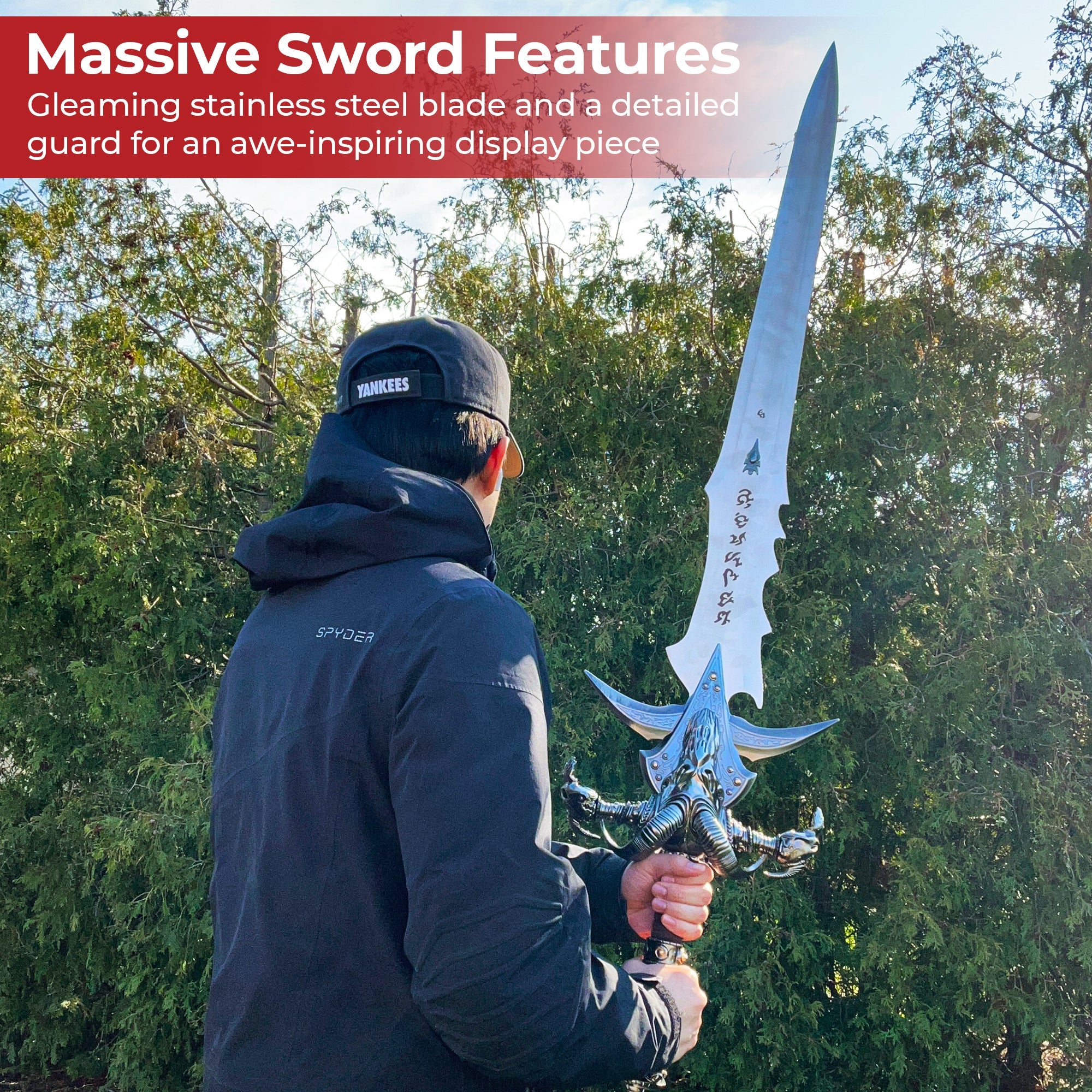 Cosplay Prop: WOW Frostmourne Lich King Arthas Metal Sword Replica With Plaque swords - Tophatter Daily Deals