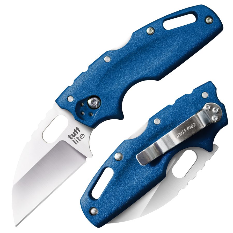 Cold Steel Tuff Lite - Plain Edge - Blue Handle - AUS8A Steel - CS-20LTB Folding Knives - Tophatter Daily Deals