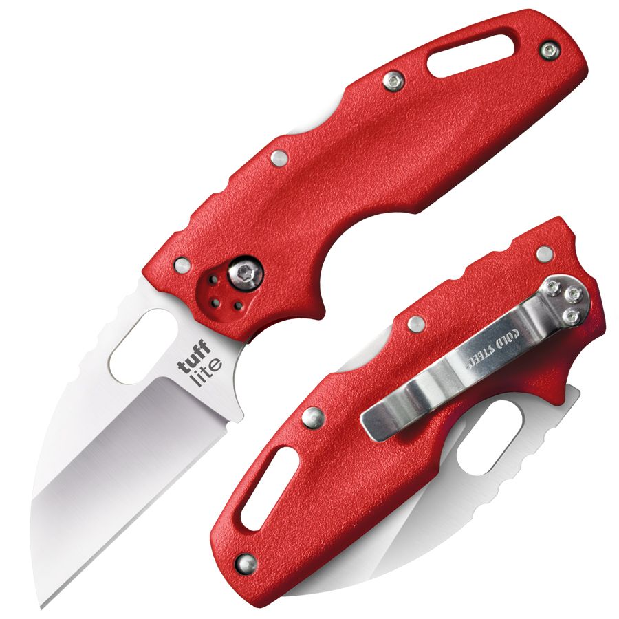 Cold Steel Tuff Lite - Plain Edge - Red Handle - AUS8A Steel - CS-20LTR Folding Knives - Tophatter Daily Deals