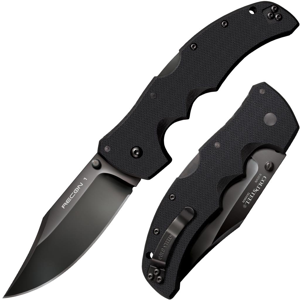 Cold Steel Recon 1 Clip Point - Black G10 Handle - CPM-S35VN Steel - CS-27BC Folding Knives - Tophatter Daily Deals