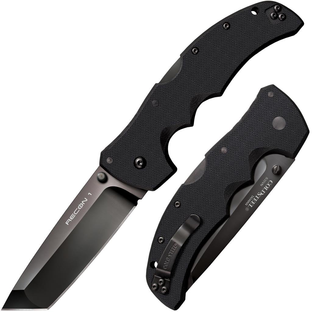 Cold Steel Recon 1 Tanto - Black G10 Handle - CPM-S35VN Steel - CS-27BT Folding Knives - Tophatter Daily Deals