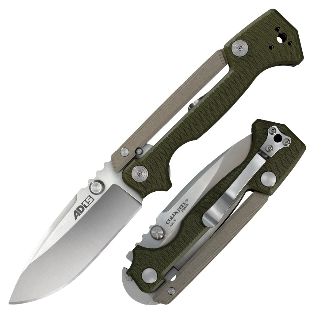 Cold Steel AD-15 - Green G10 Handle - CPM-S35VN Steel - CS-58SQ Folding Knives - Tophatter Daily Deals