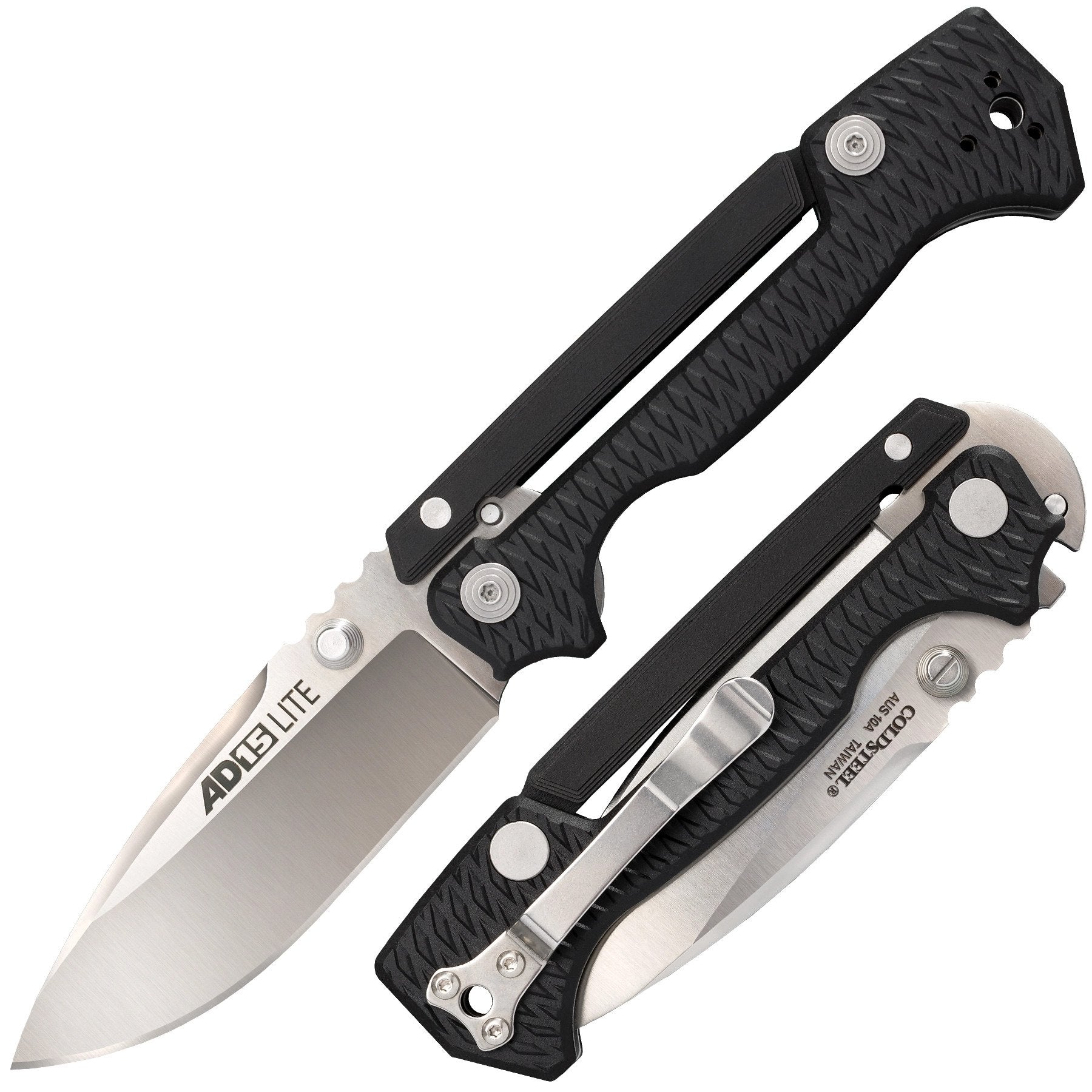 Cold Steel AD-15 Lite - Black Griv-Ex Handle - AUS10A Steel - CS-58SQL Folding Knives - Tophatter Daily Deals