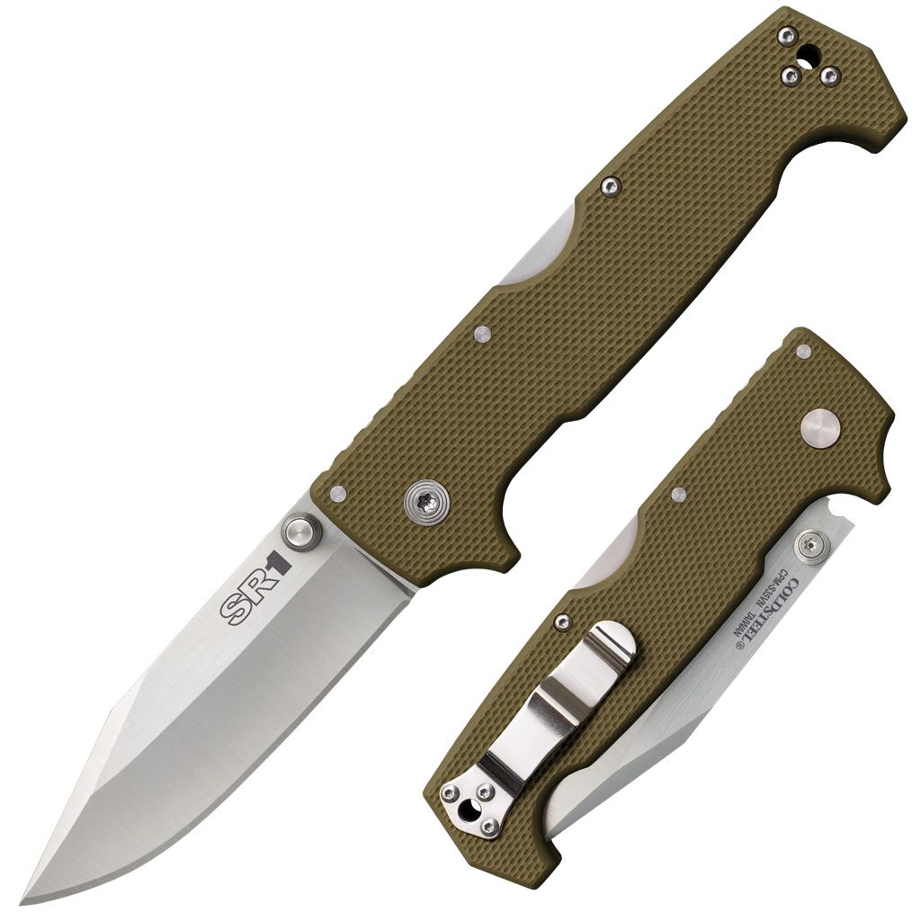 Cold Steel SR1 - Green G10 Handle - CPM-S35VN Steel - CS-62L Folding Knives - Tophatter Daily Deals