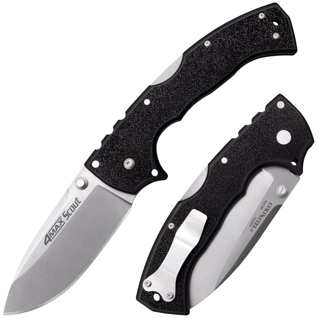 Cold Steel 4-Max Scout - Griv-Ex Handle - AUS10A Steel - CS-62RQ Folding Knives - Tophatter Daily Deals