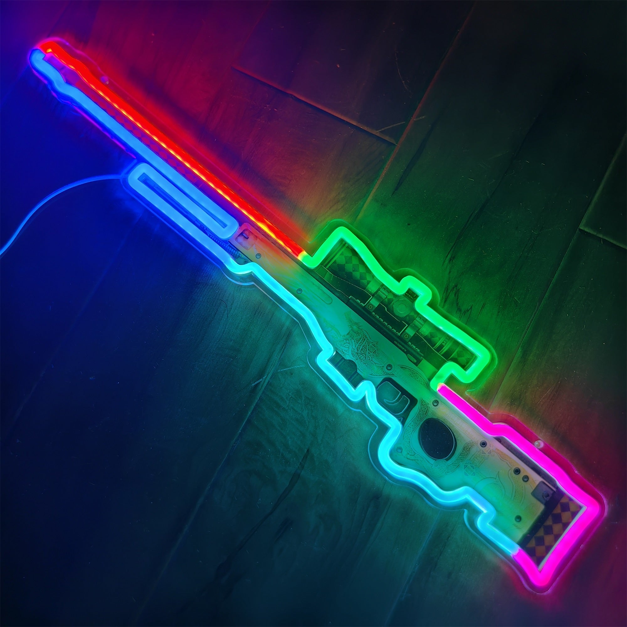 Customized CSGO AWP Rare Skin Neon Light Wall Decor Dragon Lore - Tophatter Daily Deals