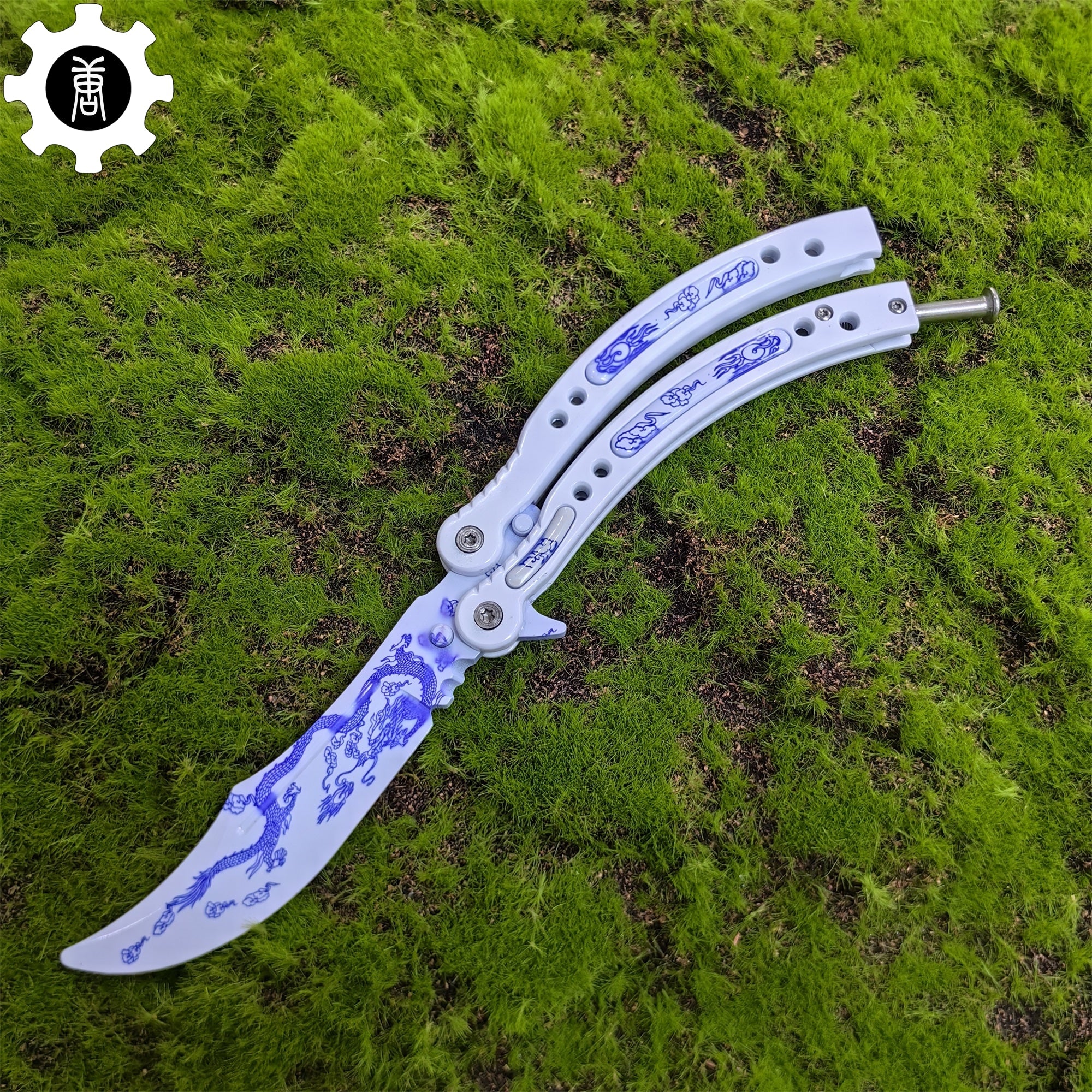 Game Butterfly Knife Azure Dragon Balisong - Tophatter Daily Deals