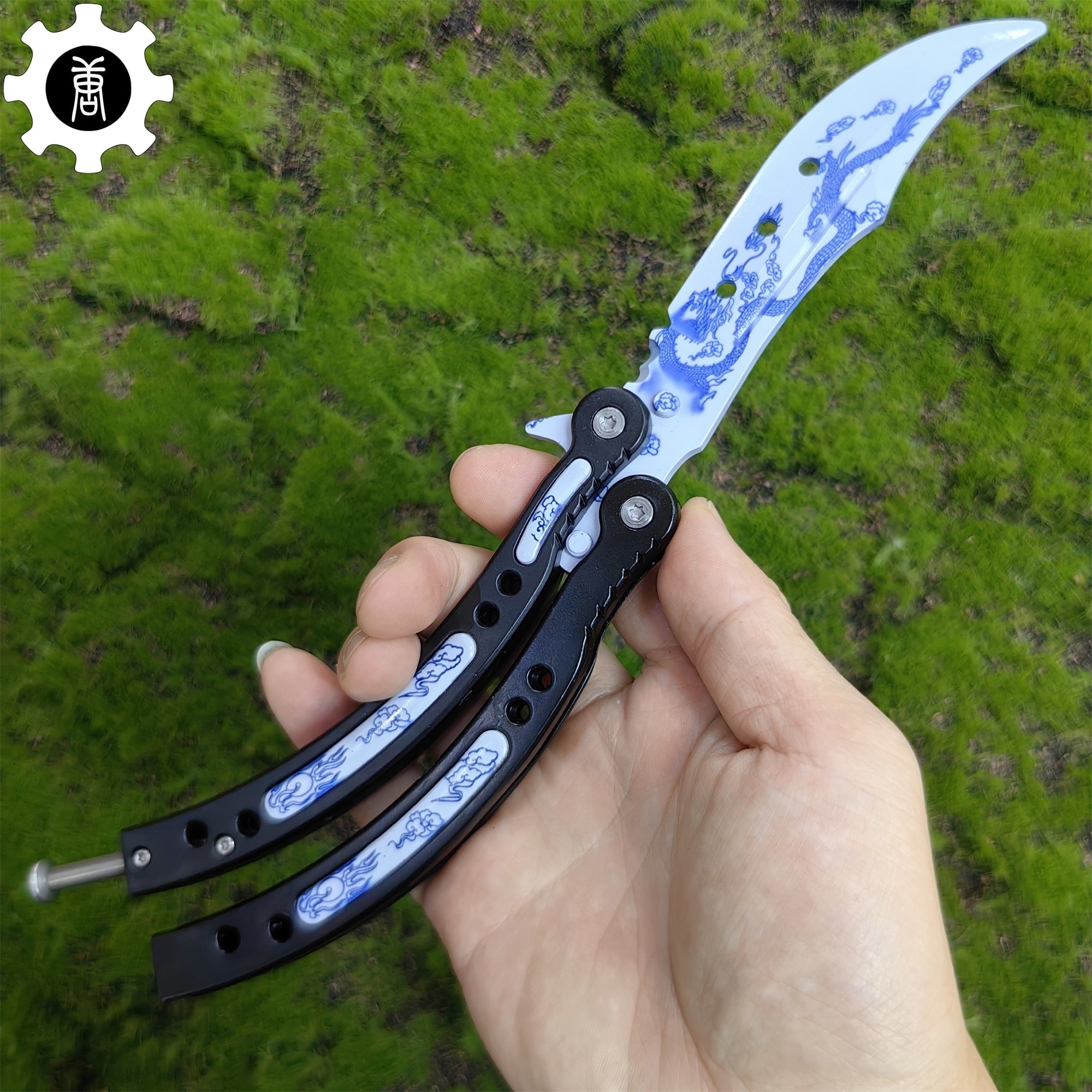 Game Butterfly Knife Azure Dragon Balisong Trainer - Tophatter Daily Deals